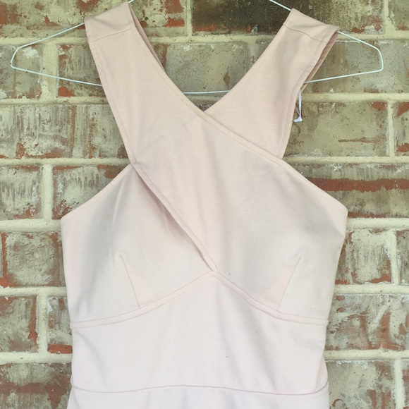 Candies Pastel Pink Criss Cross Bust A Line Dress - Picture 4 of 5